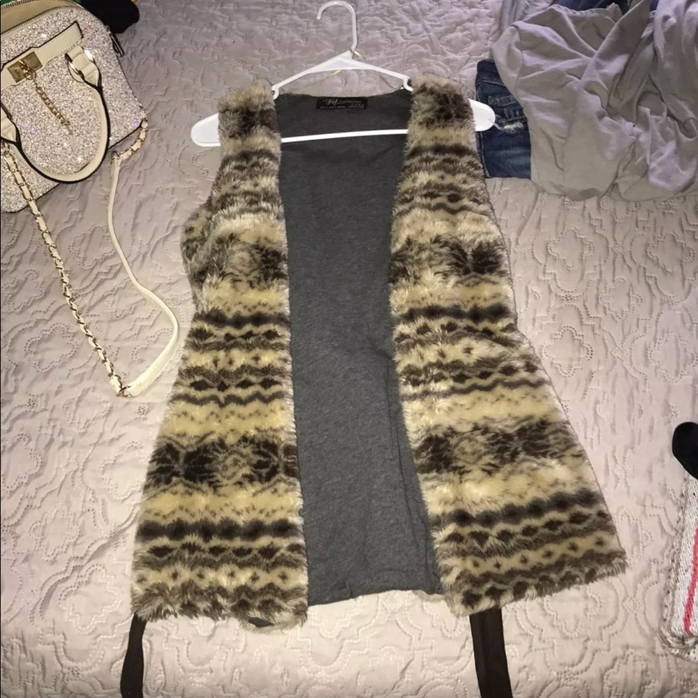 ZARA faux fur vest